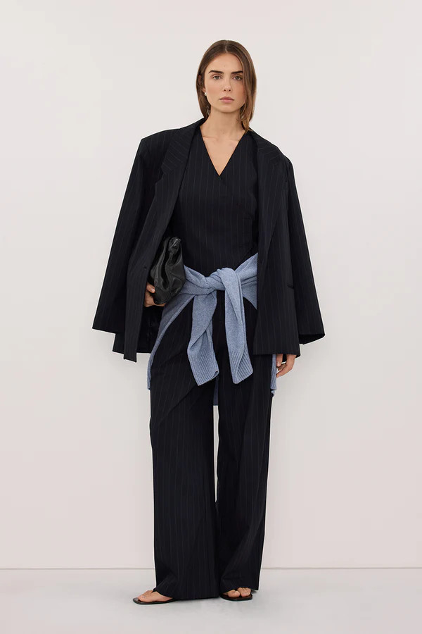 SIAN INK STRIPE TAILORED WIDE PANT | DISSH