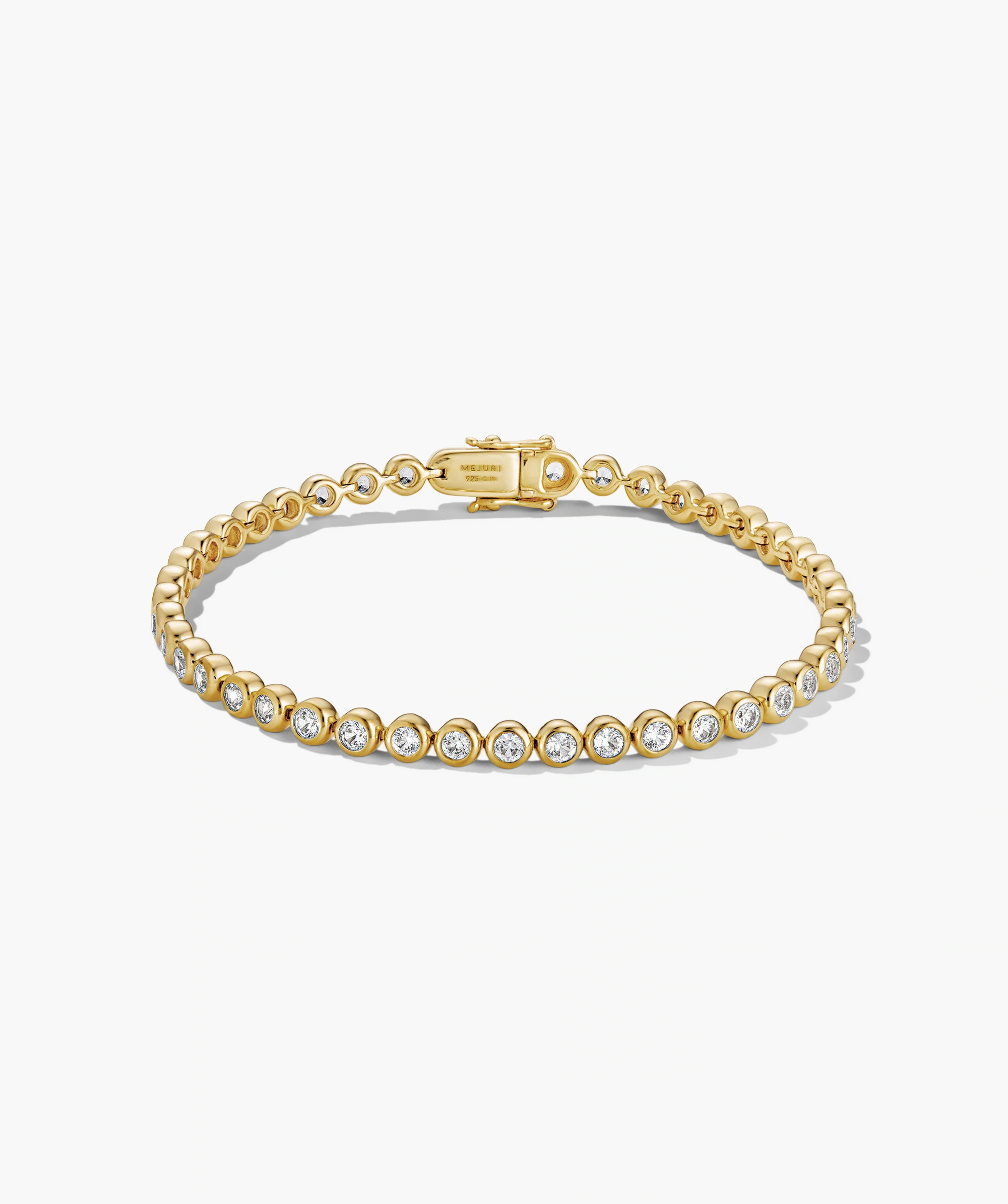 Zadie Bezel Lab Grown Sapphire Tennis Bracelet | Mejuri Fine Crew