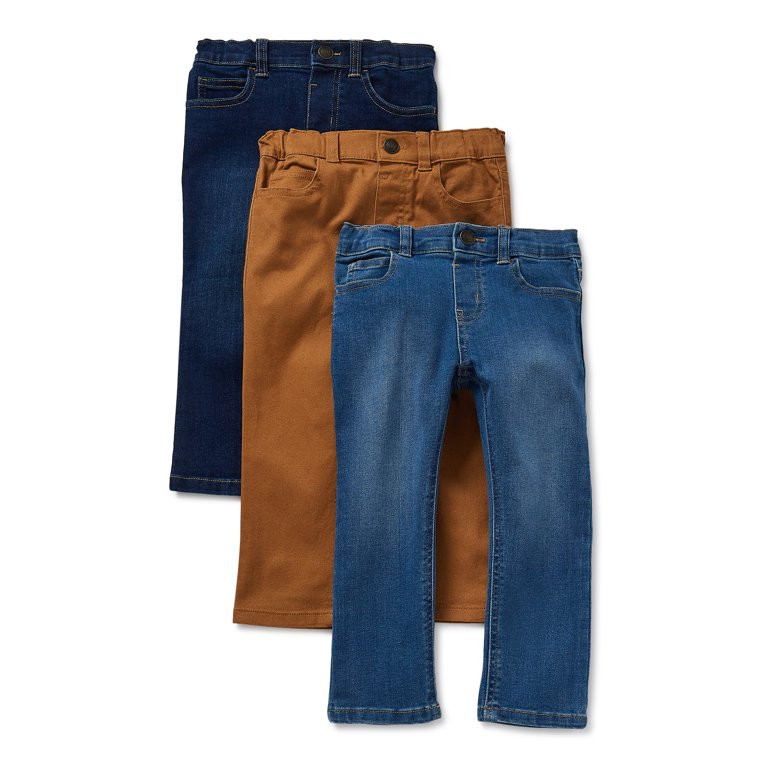 Garanimals Baby and Toddler Boy Slim Fit Denim Jeans and Twill Pants Multipack, 3-Pack, Sizes 12M... | Walmart (US)