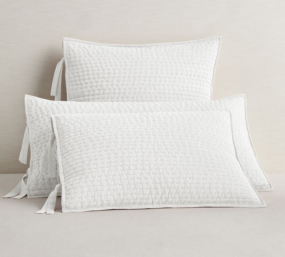 Pick-Stitch Handcrafted Cotton/Linen Quilted Sham | Pottery Barn (US)