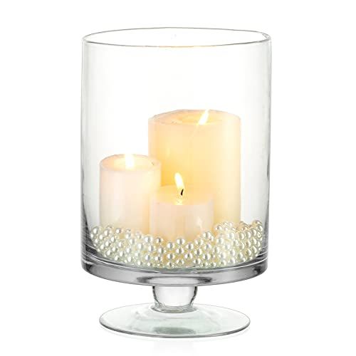 Glass Candle Holder for Pillar Candles - Large Glass Vases for Table Decoration, Clear Hurricane ... | Amazon (US)