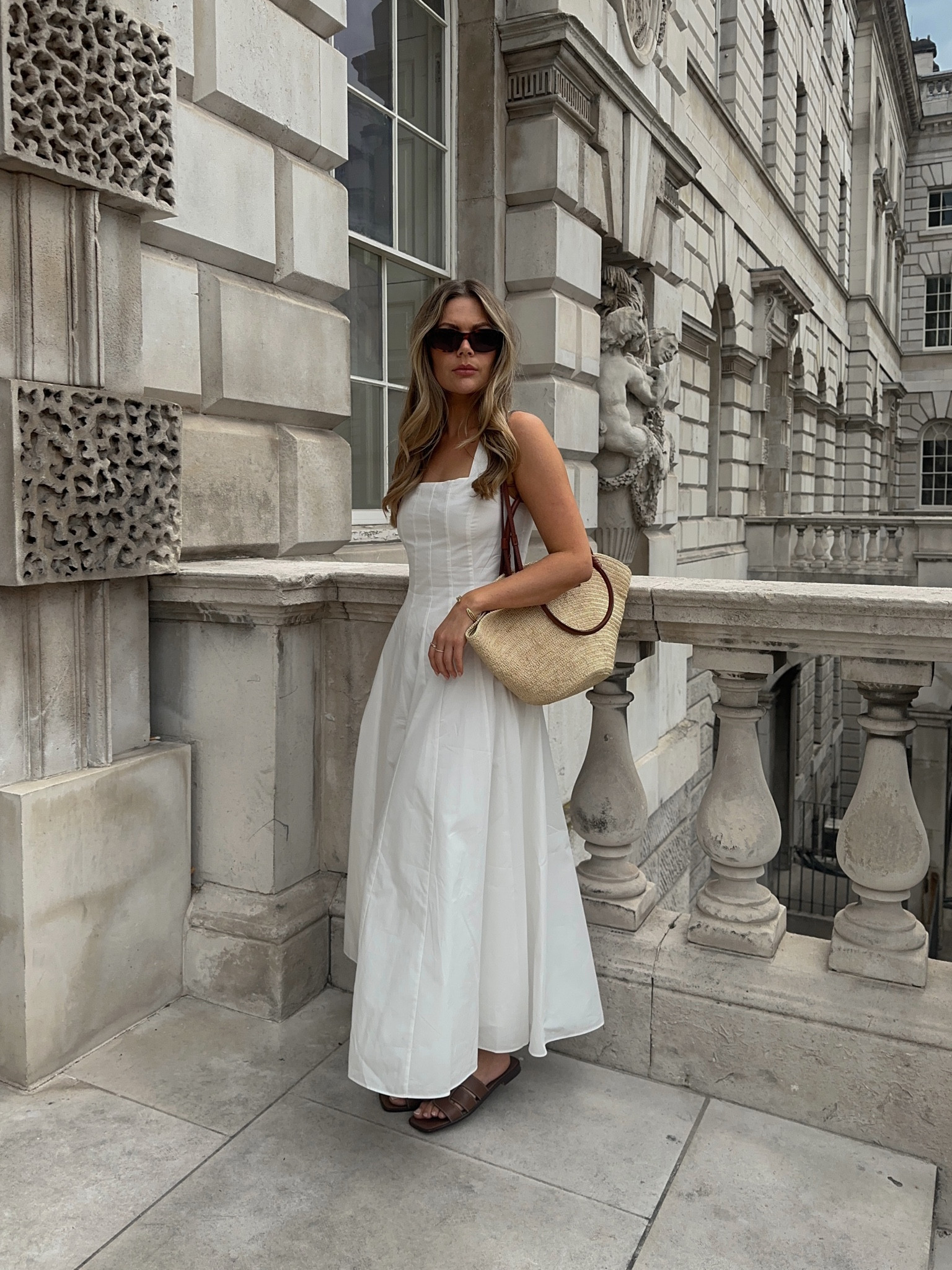 Summer dress, chic outfit, neutral style, summer style, white floaty dress, feminine dress, elegant dress, size uk 8, 

#LTKstyletip #LTKeurope #LTKsummer