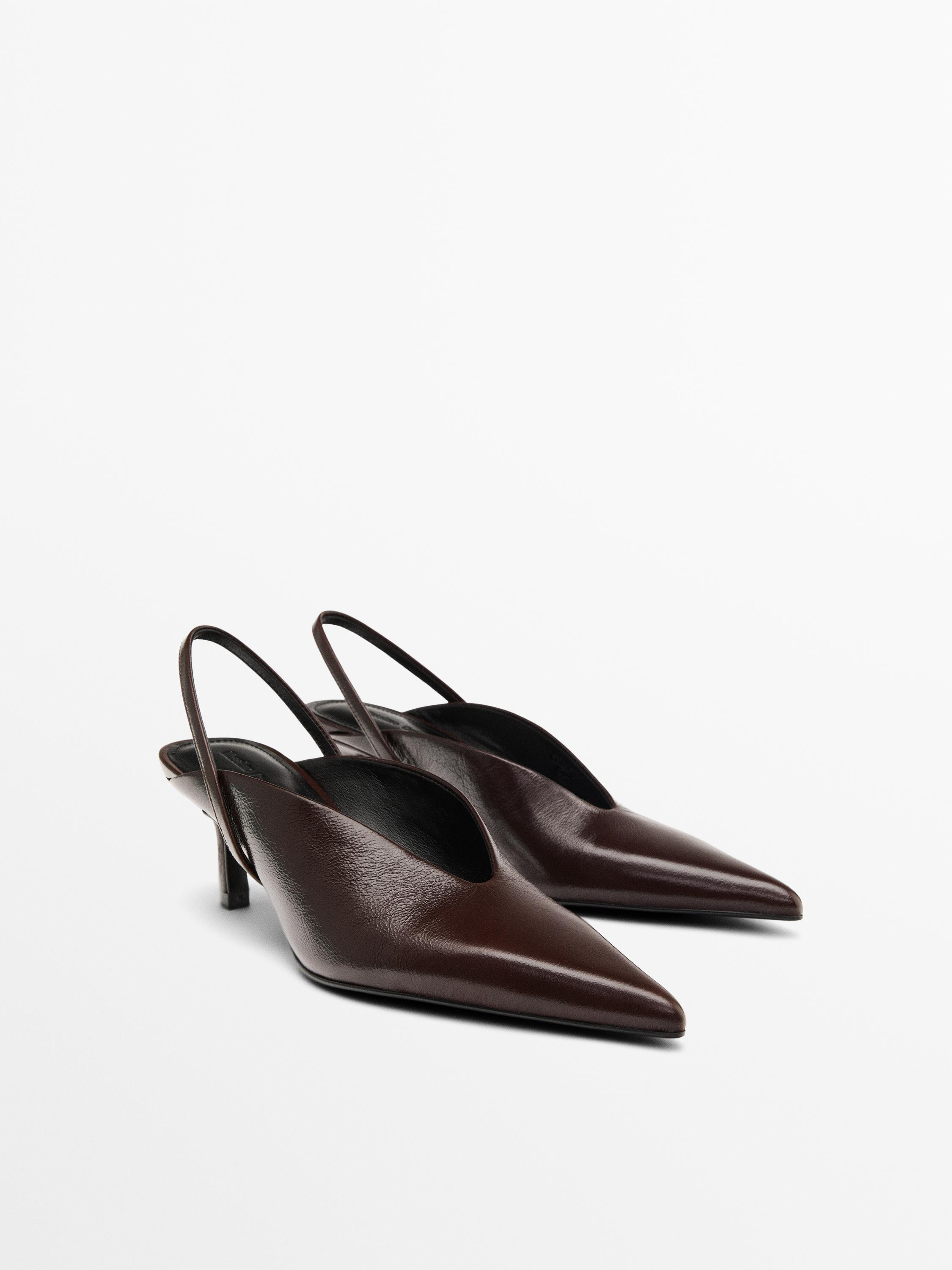 High-heel slingback shoes | Massimo Dutti UK