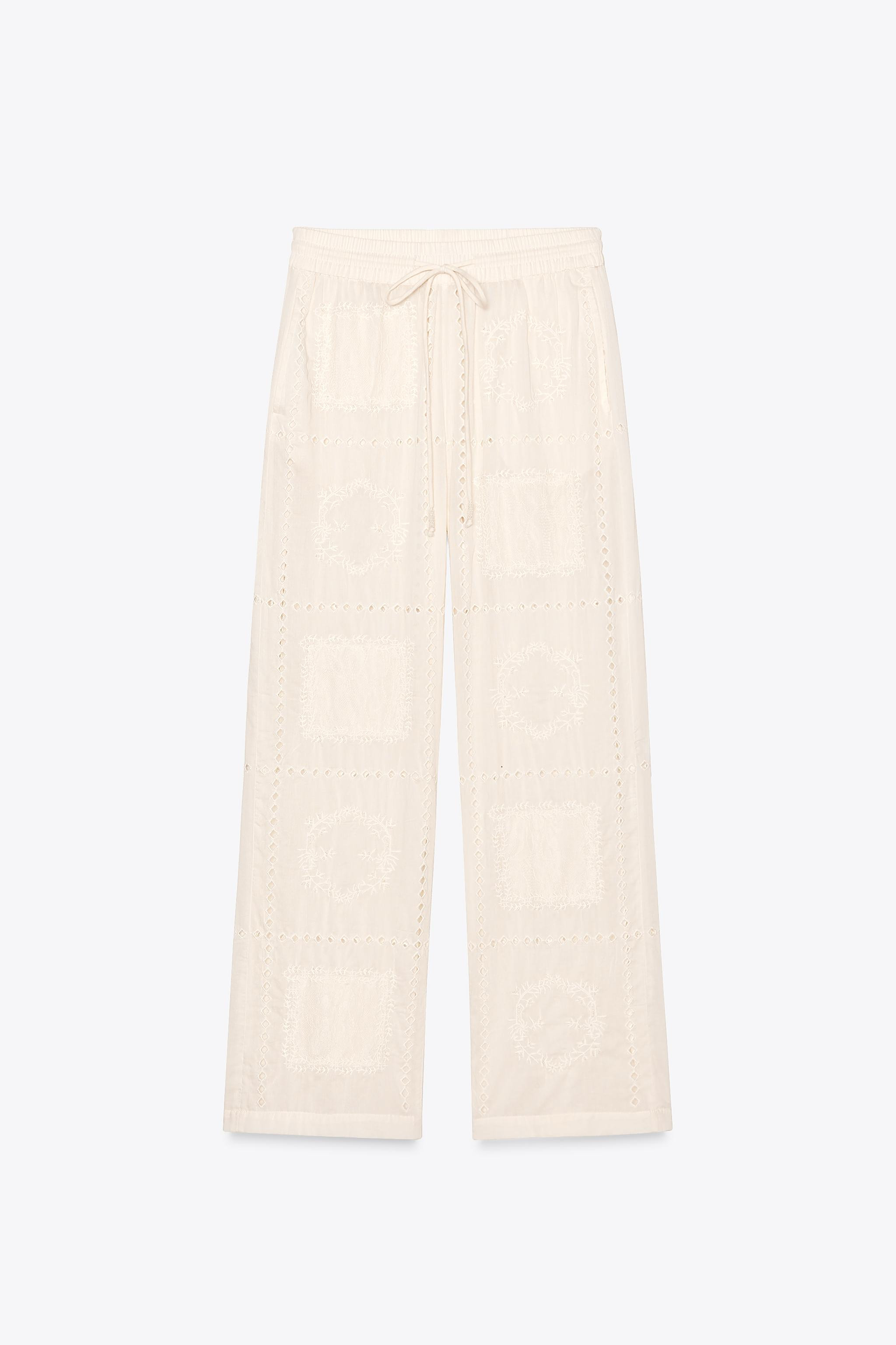 ZARA WOMAN COLLECTIONTrousers made from 100% cotton yarn. High waist with an elasticated waistban... | Zara UK