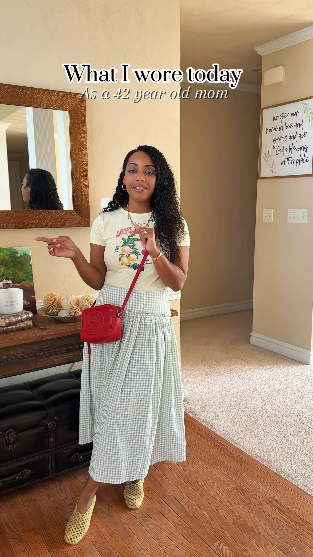 Green gingham for spring. 