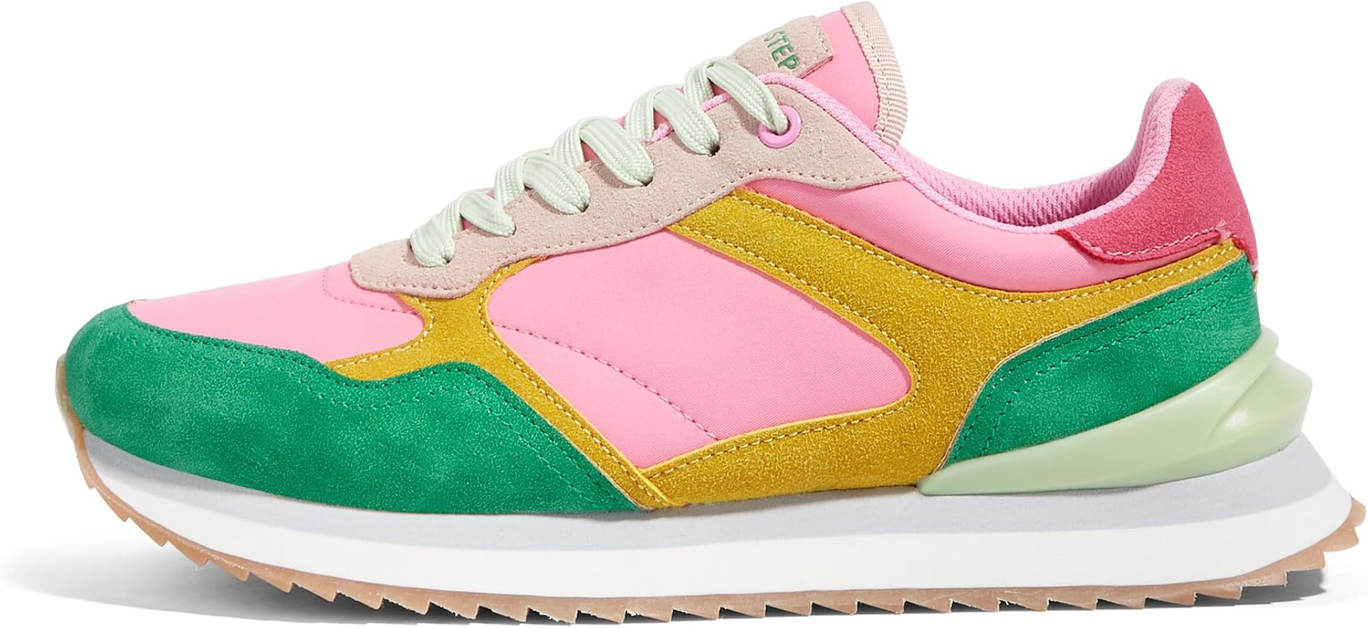 LUCKY STEP Women's Platform Fashion Sneakers Suede Colorful Colorblock Stylish Retro Casual Neutr... | Amazon (US)