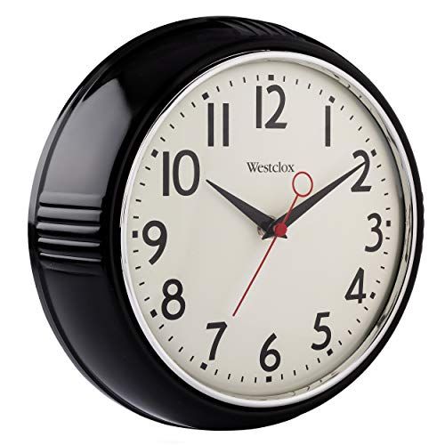 Westclox Black 32042BK 1950's Retro Case Convex Glass Clock, 9.5-Inch | Amazon (US)