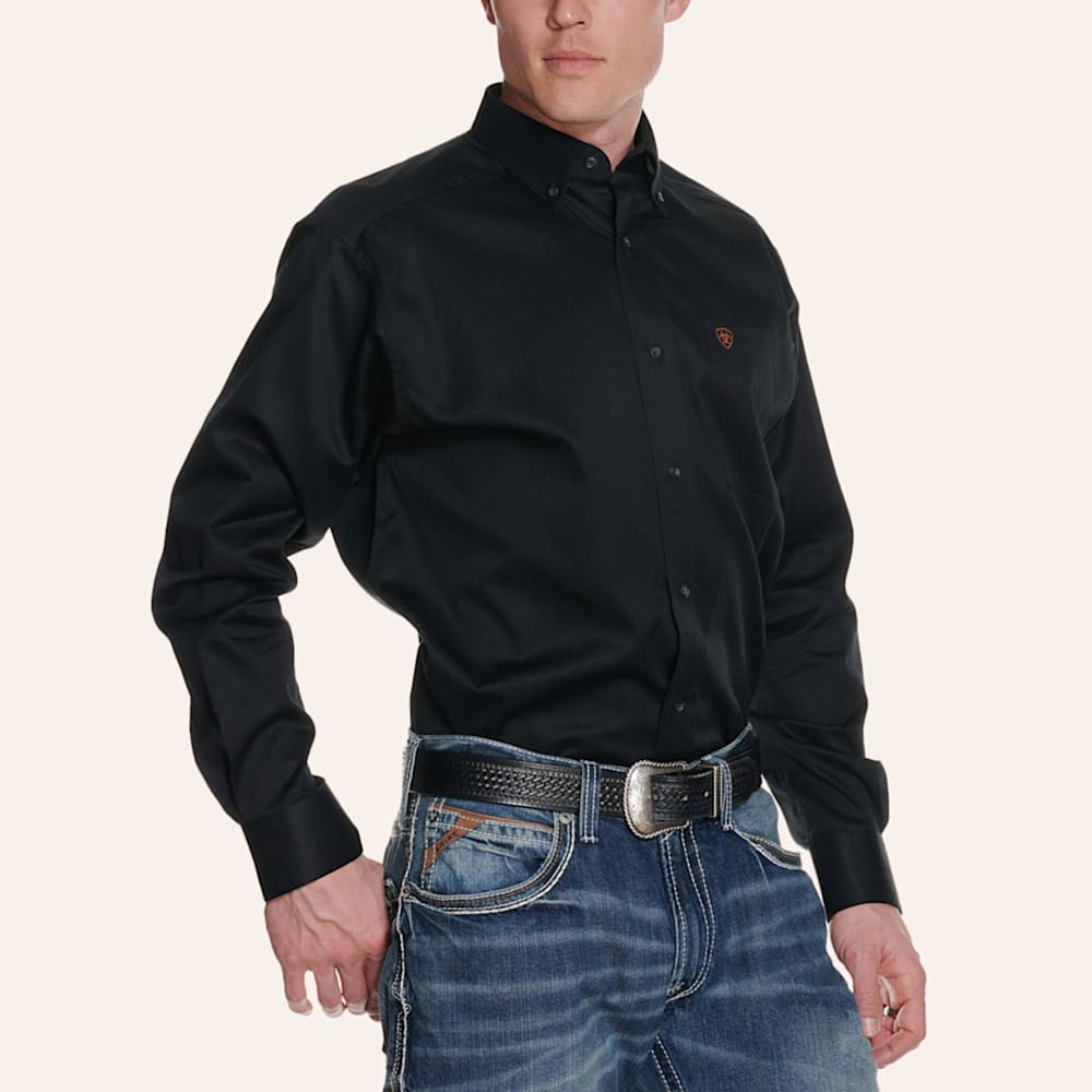 Ariat Men's Solid Black Long Sleeve Western Shirt | Cavender's