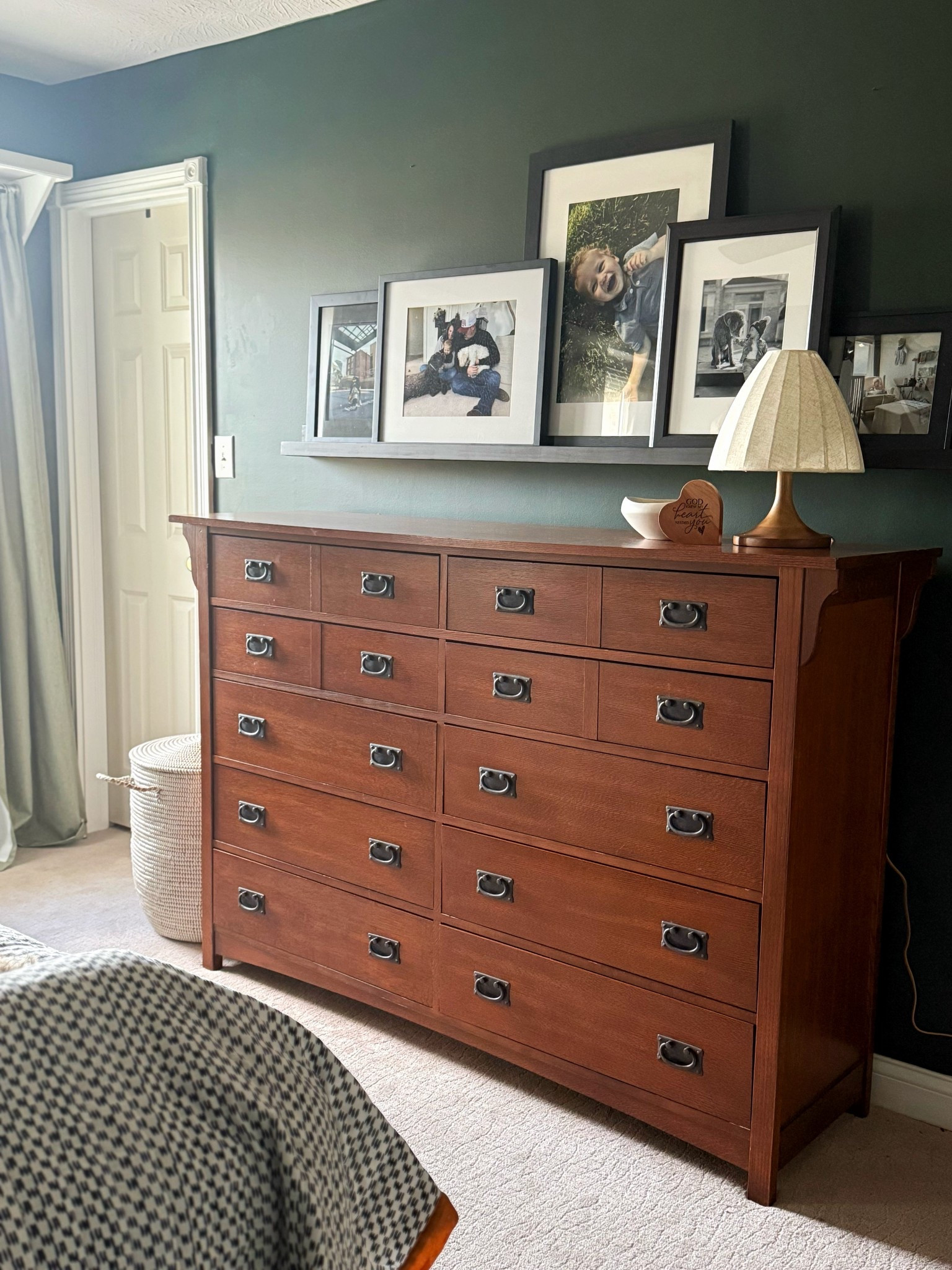 I built this shelf for $20 this summer.
Used old frames I’ve had in storage.
Found a decorative bowl I had staged on another shelf.
Printed happy & intentional photos of our big boy.
And just last week found this lamp that the room has very much needed.

Kendrick’s big boy room truly becoming his and watching him in this space that I have so intentionally been building brings such joy to my heart ♥️

#LTKHome #LTKKids