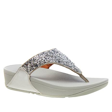 FitFlop Lulu Shimmer Foil Toe-Post Sandal | HSN