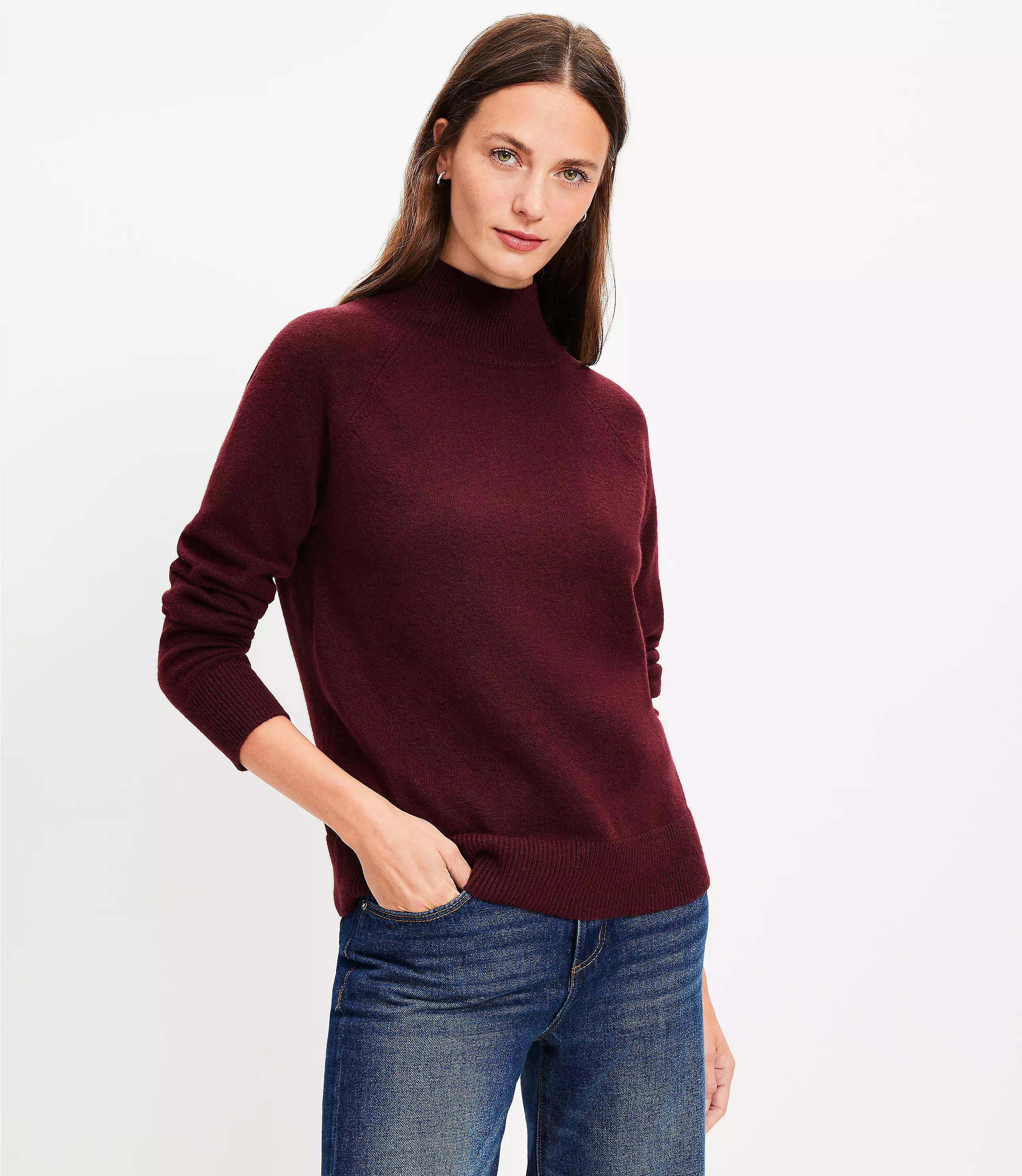 Mock Neck Tunic Sweater | LOFT