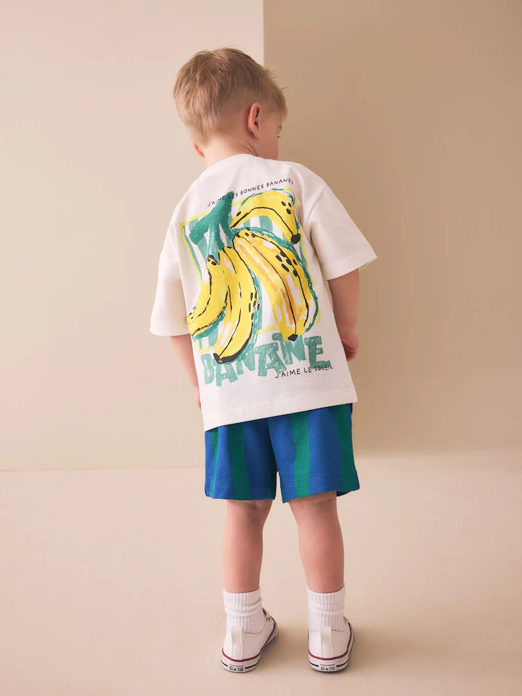 Blue/Green Stripe Textured Shorts (3mths-7yrs) | Next US