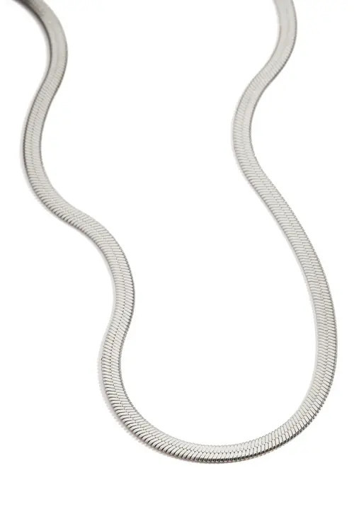 Mint & Lily Herringbone Gold Chain Necklace in Silver at Nordstrom | Nordstrom