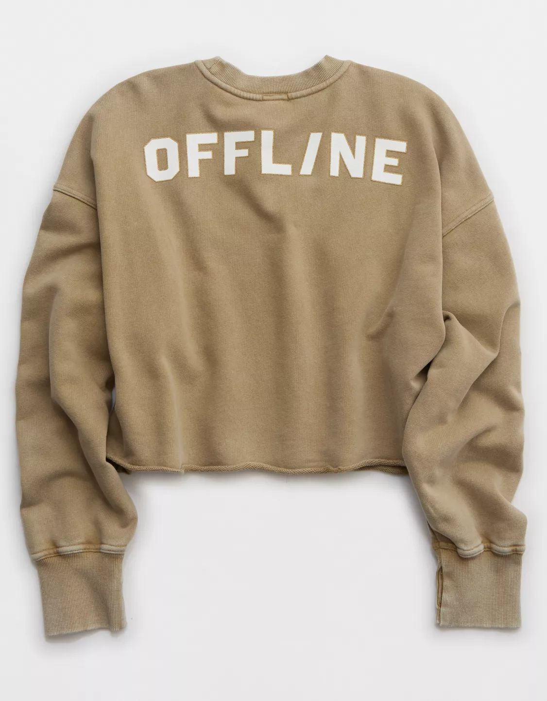 OFFLINE By Aerie Throw-Back Cropped Crewneck Sweatshirt | American Eagle Outfitters (US & CA)