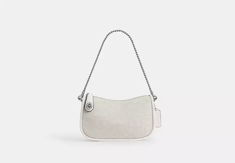 Coach Outlet Swinger Bag In Signature Jacquard - White, Size: Medium | Coach Outlet US