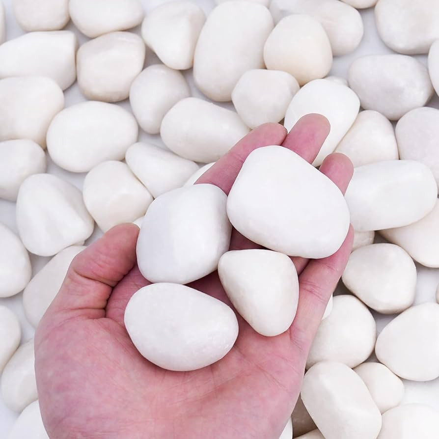 15 lbs White Rocks for Landscaping, 1-2 inch Large White Rocks for Plants, Decorative Polished St... | Amazon (US)