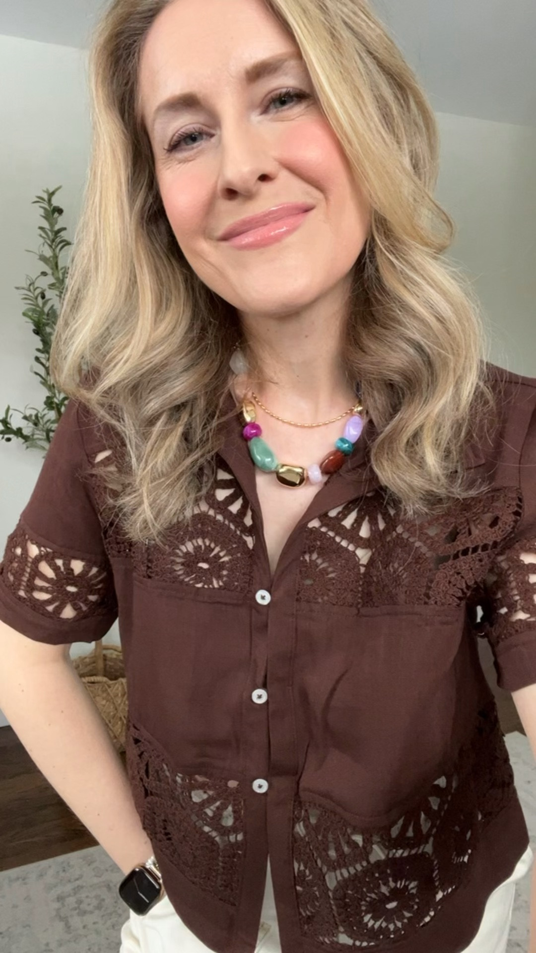 Chunky beaded necklace $10 on Walmart, can not recommend enough! Easy and fun way to get in on this colorful jewelry trend for spring and summer. #walmartfashion 