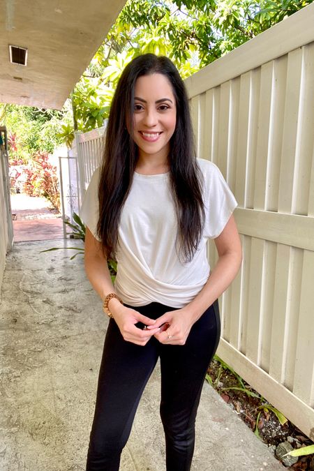 Shirt with a front twist, wearing a size extra small and available in more colors. Amazon finds 🤍

#LTKstyletip #LTKfit #LTKunder50