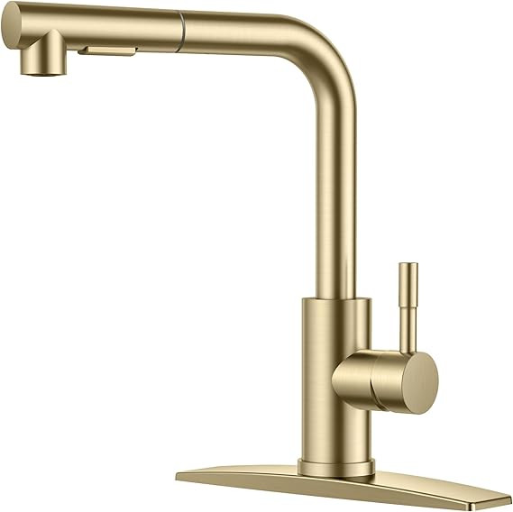 FORIOUS Gold Kitchen Faucet, Kitchen Sink Faucets with Pull Down Sprayer, Commercial Pull Out Kit... | Amazon (US)