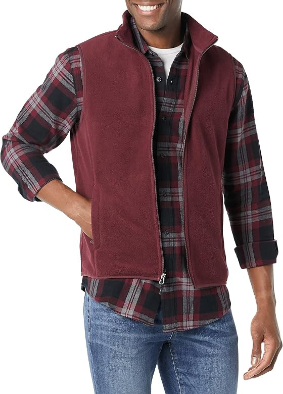 Amazon Essentials Men's Full-Zip Polar Fleece Vest | Amazon (US)