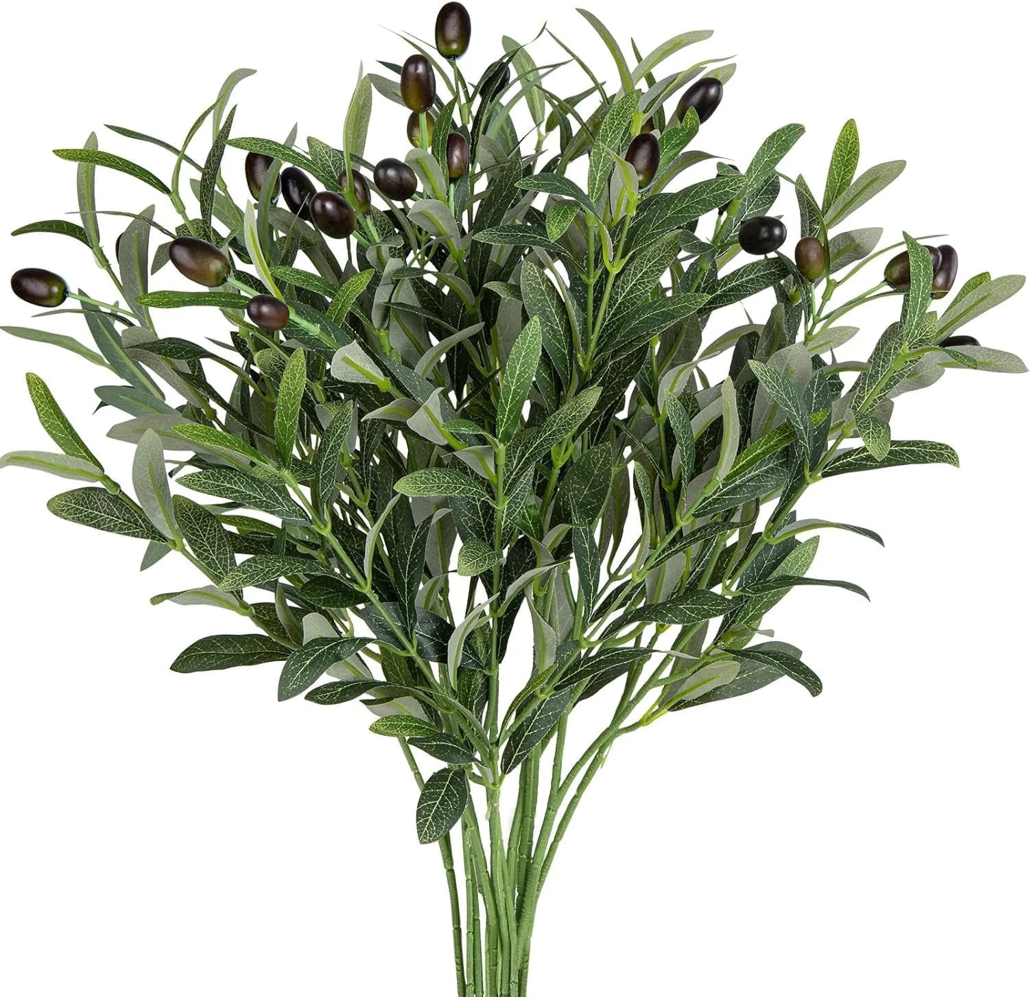 5 Pack Artificial Olive Branches 19" Fake Plants Silk Greenery Stems Olive Leaves Trees for Home ... | Walmart (US)