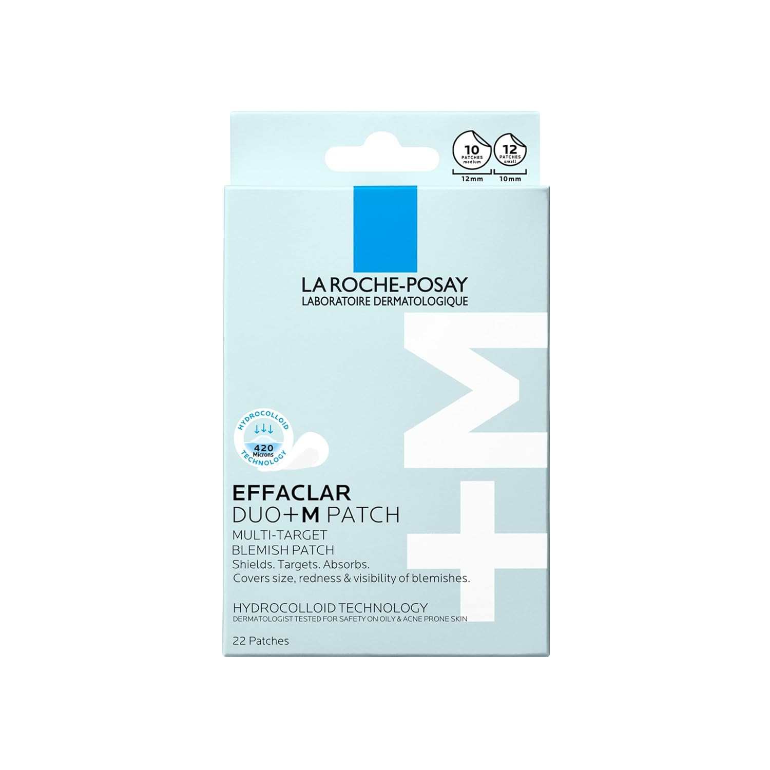 La Roche-Posay Effaclar Multi-Target Blemish Patches, Hydrocolloid Pimple Patches For Face Shields, Targets & Absorbs, Suitable Under Makeup, 22 Patches, 12 Small Size & 10 Medium Size | Amazon (US)