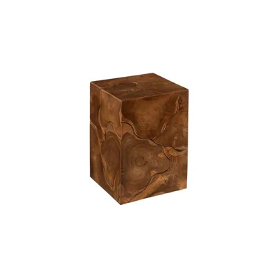 Teak Chunk Square Accent Stool | Wayfair North America