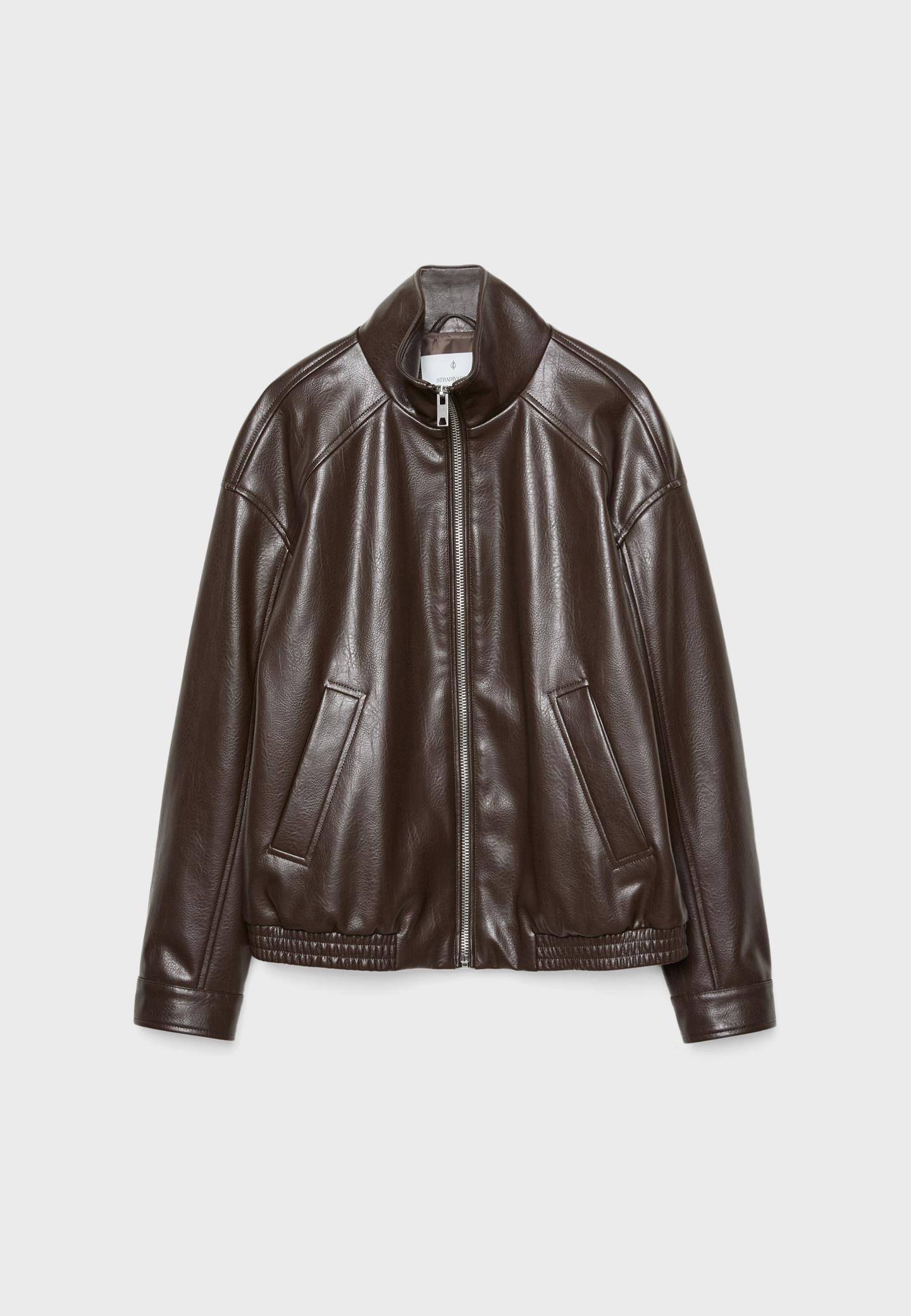 Oversize faux leather jacket | Stradivarius (UK)