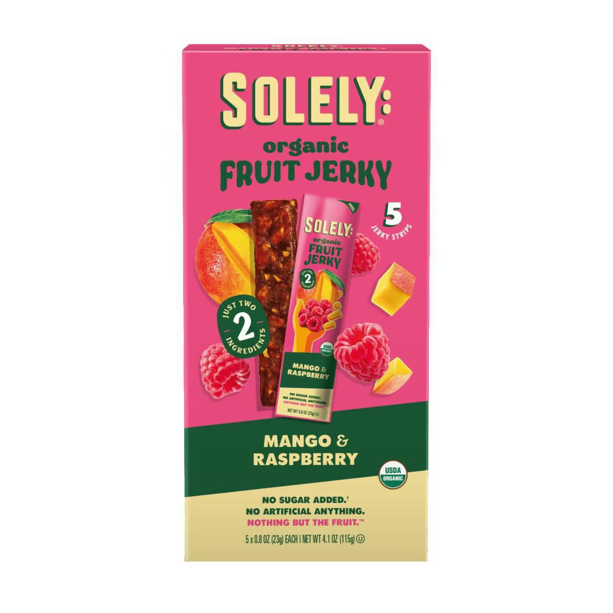 Solely Mango and Raspberry Fruit Snack Jerky - 4.1oz/5ct | Target