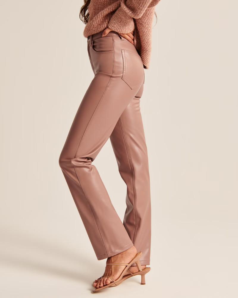 Vegan Leather 90s Straight Pants | Abercrombie & Fitch (US)