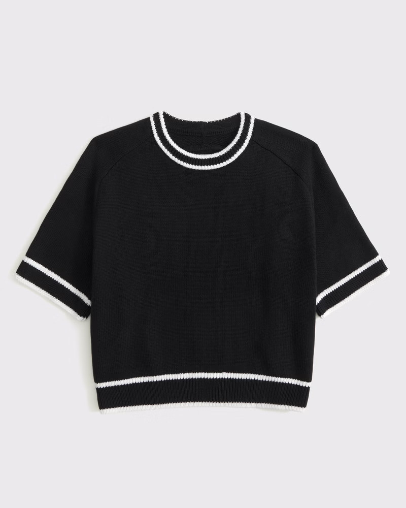 Women's The A&F Madeline Textural Crew Sweater Tee | Women's Tops | Abercrombie.com | Abercrombie & Fitch (US)