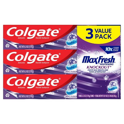 Colgate Max Fresh Toothpaste Knockout - 6.3oz/3pk | Target