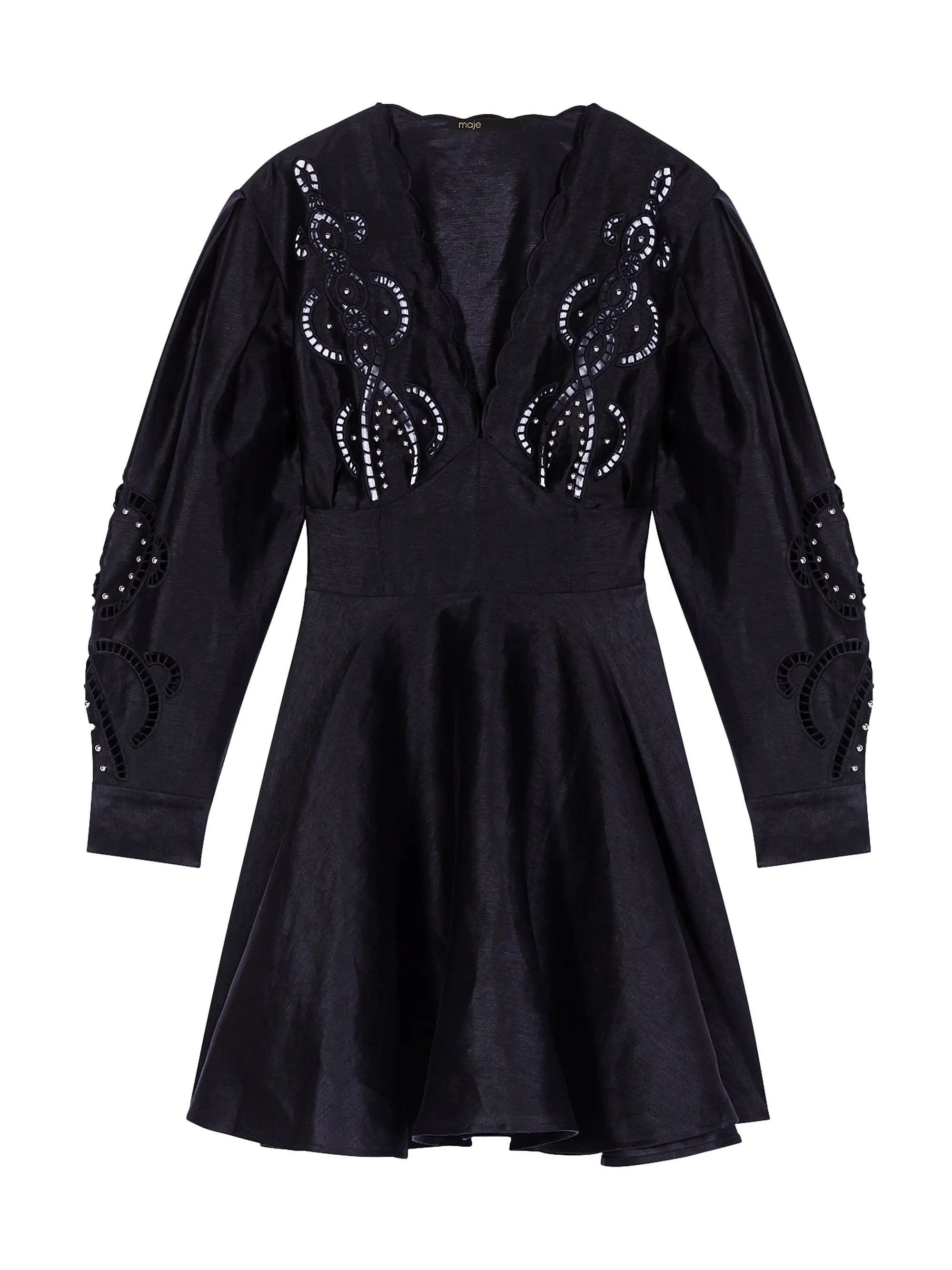 Short Embroidered Linen Dress | Saks Fifth Avenue