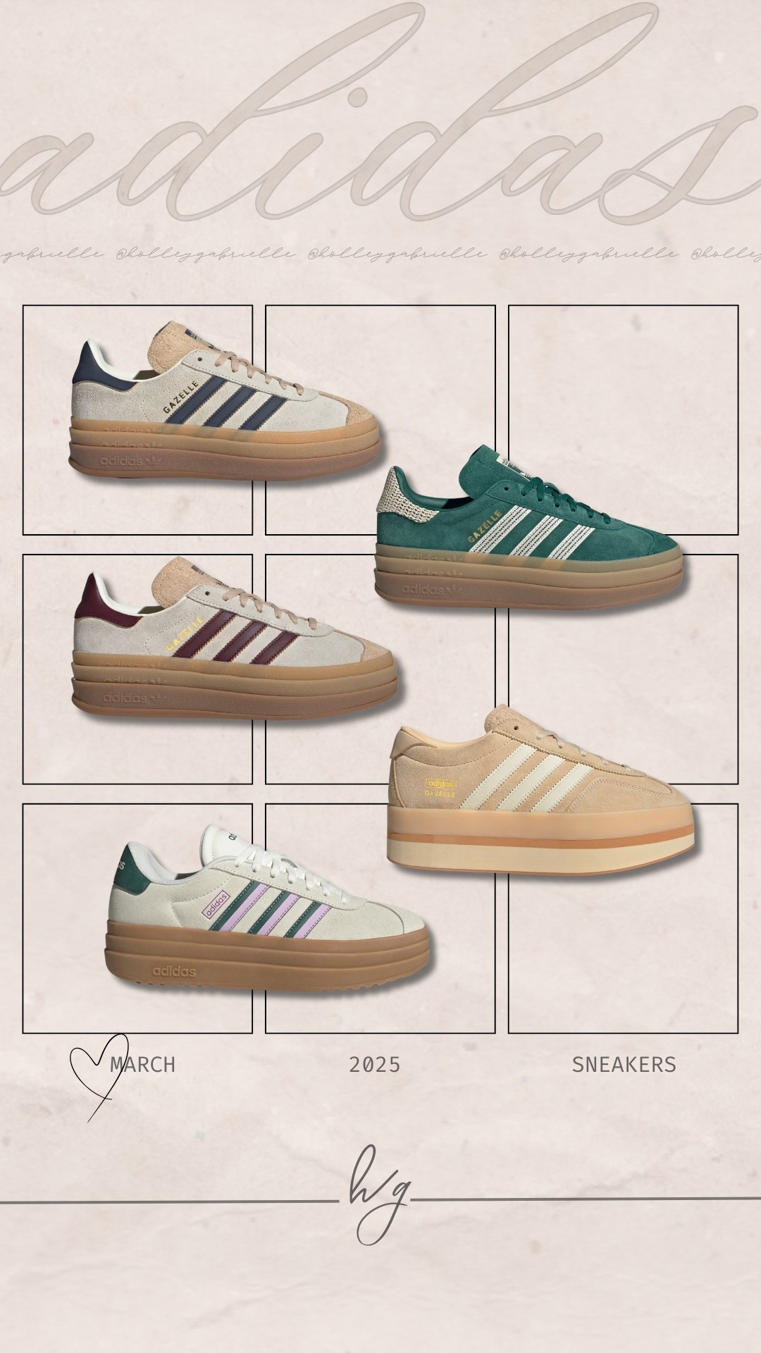 New and classic from Adidas✨🤎 I absolutely love my Gazelles. They’re so easy to style! I size down a 1/2 size! 

Spring / adidas shoes / sneakers / style inspo / bright shoes / Holley Gabrielle  

#LTKShoeCrush #LTKSeasonal #LTKStyleTip