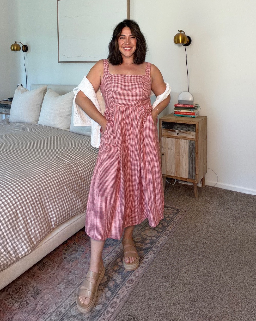 100% European Linen dress for under $100! This gingham midi dress is amazing quality and comes in tons of colors/patterns. The fit is incredible & so flattering! Size L

#LTKootd #LTKSeasonal #LTKMidsize