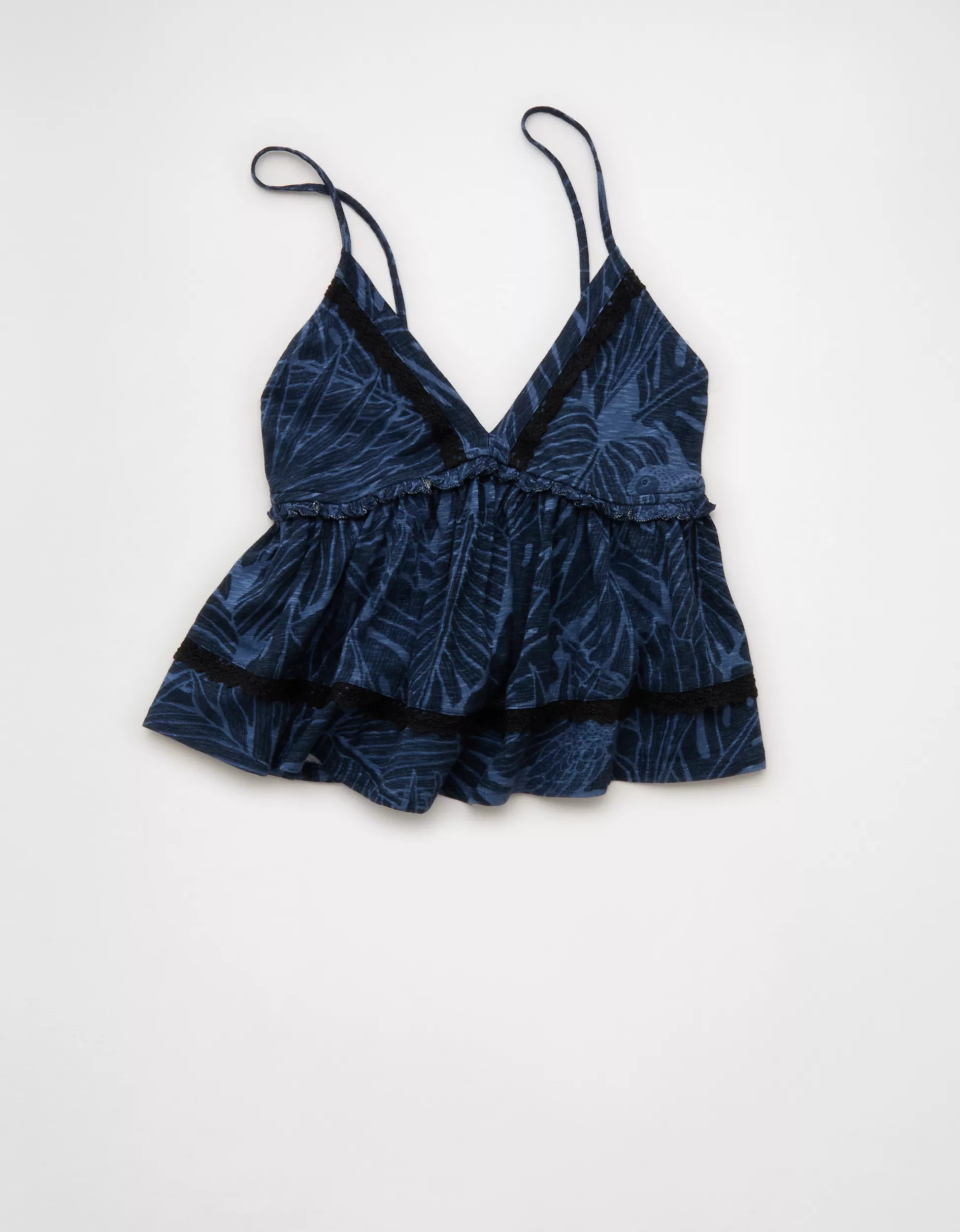 AE Sunchaser Lace Trim Babydoll Tank Top | American Eagle Outfitters (US & CA)