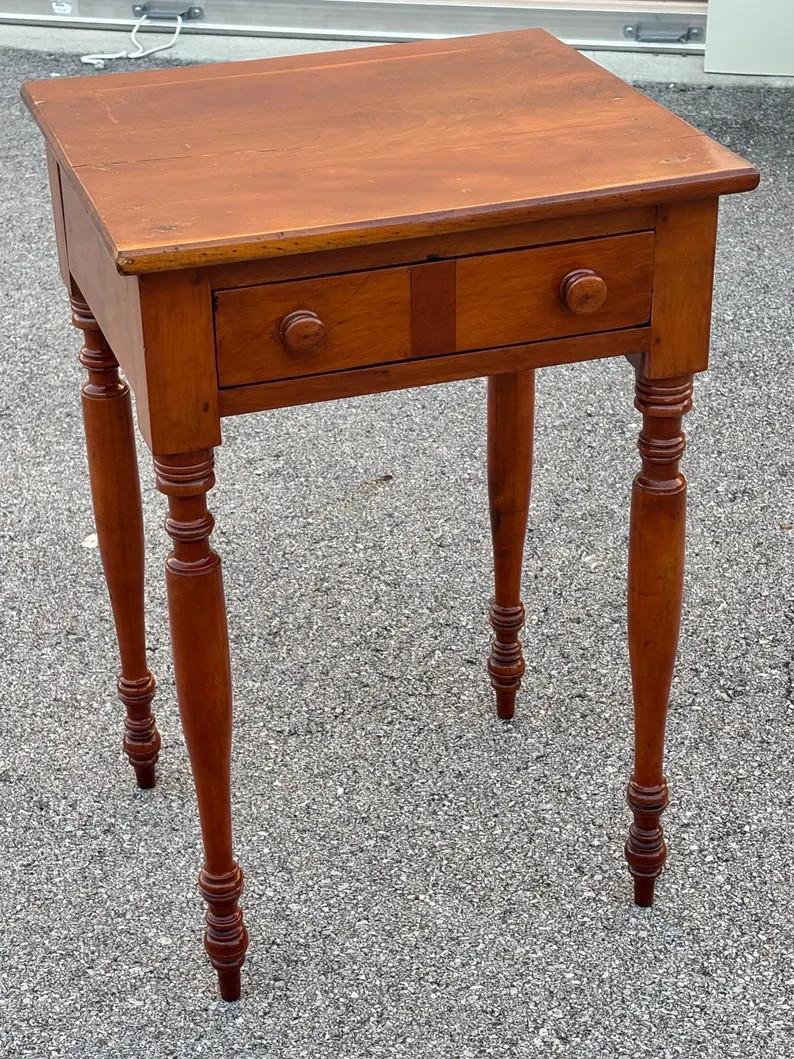 Antique New England England cherry one drawer stand table 19.5W17.5D28.5H  shipping is not free | Etsy (Global)