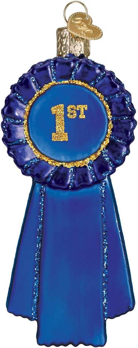 Old World Christmas Blue Ribbon Glass Blown Ornament for Christmas Tree | Amazon (US)