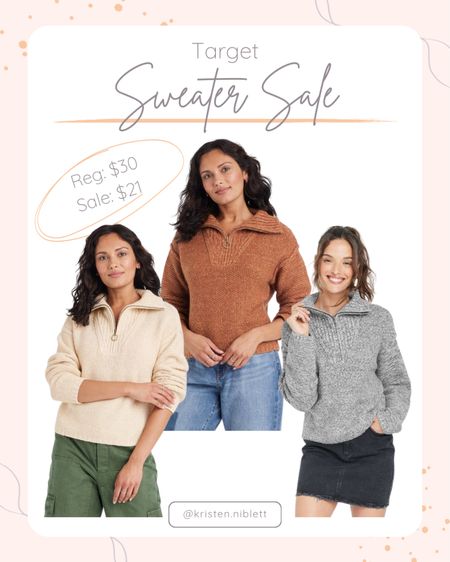 Sweater Sale // Target Style

30% off! 

Fall sweater. Fall outfits. Fall style. Sweater style. Casual style. Casual outfits. Layering outfits. Quarter zip  


#LTKSeasonal #LTKstyletip #LTKunder50