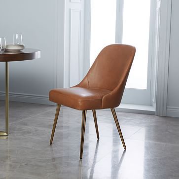 Mid-Century Leather Dining Chair | West Elm (US)
