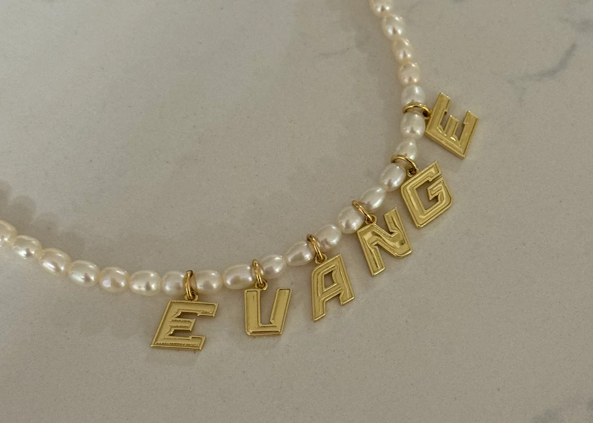 PEARLY NAMEPLATE NECKLACE | EP JEWELS 