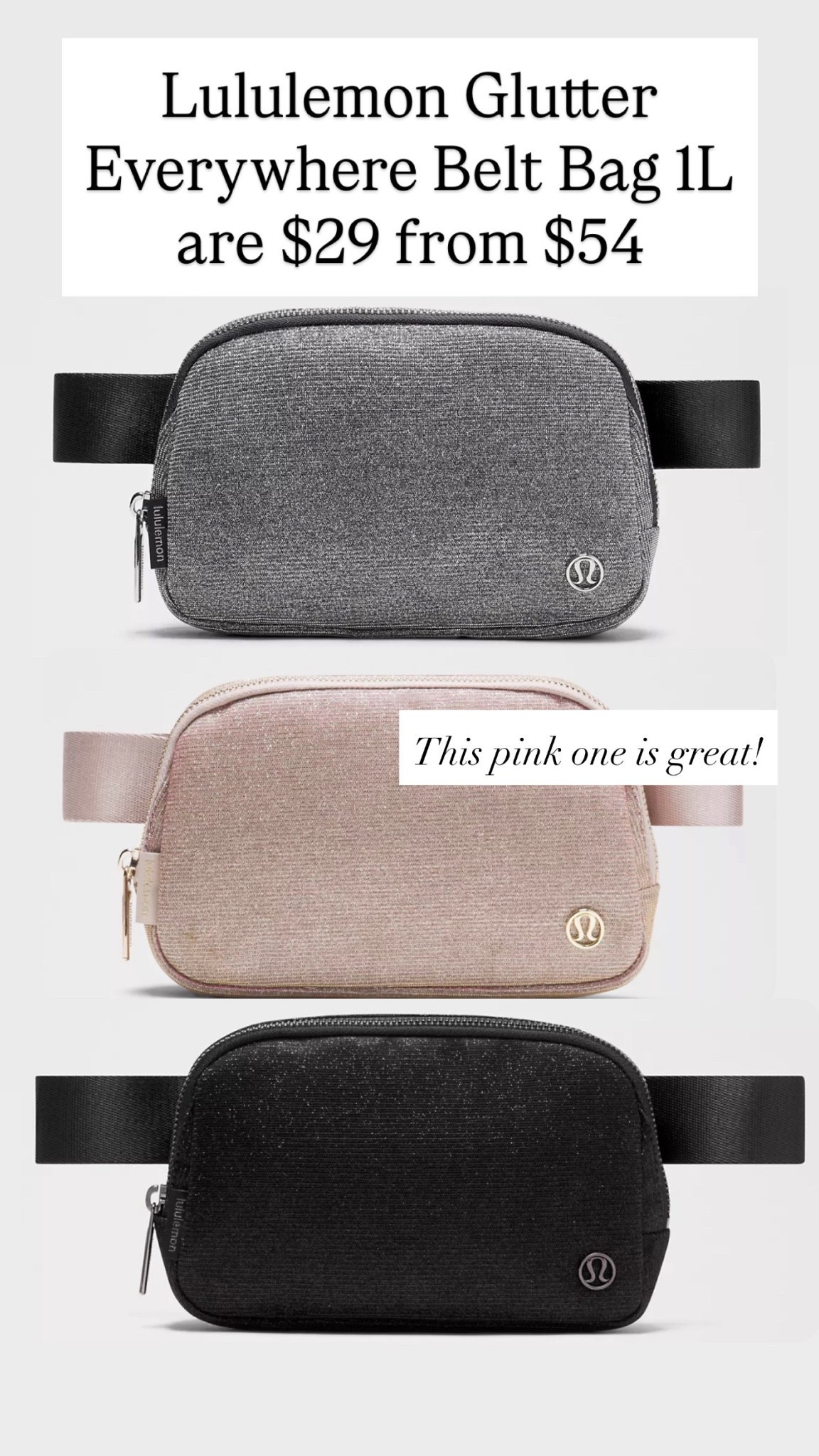 Lululemon Everywhere Belt Bag 1L
Glitter is $29 from $54

#LTKSaleAlert