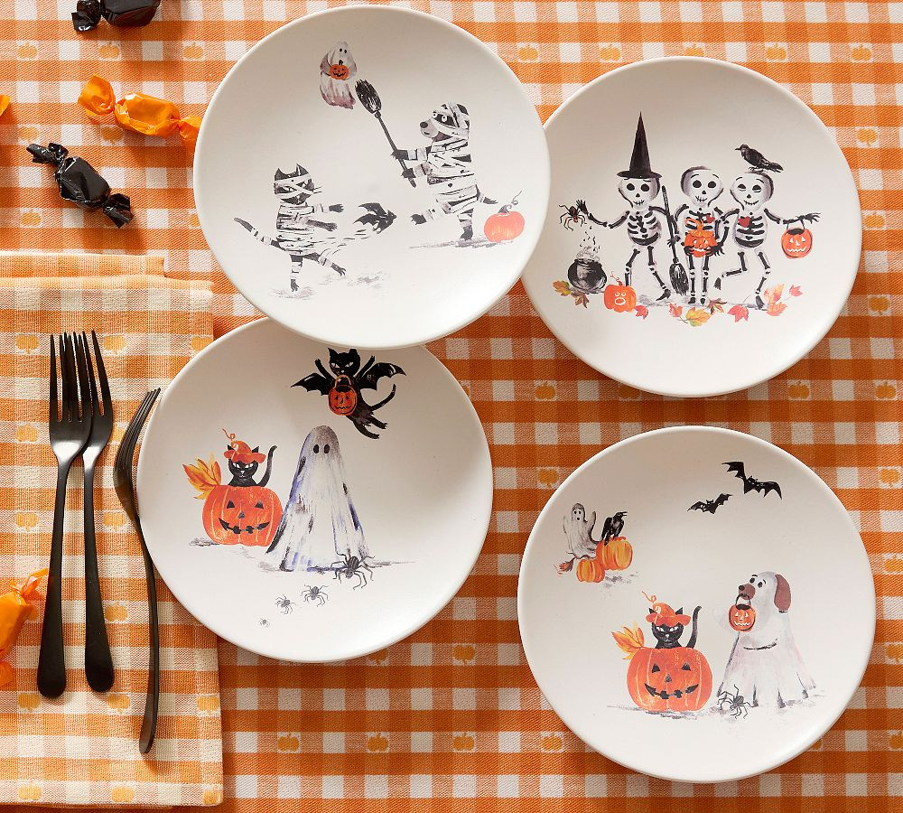 Doug & Friends Stoneware Appetizer Plates - Mixed Set of 4 | Pottery Barn (US)