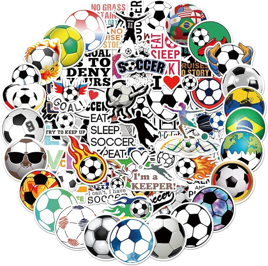 100PCS Soccer Stickers for Scrapbooking, Motivational Vinyl Waterproof Stickers for Water Bottles... | Amazon (US)