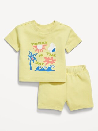 French-Terry Graphic Top and Shorts Set for Baby | Old Navy (US)