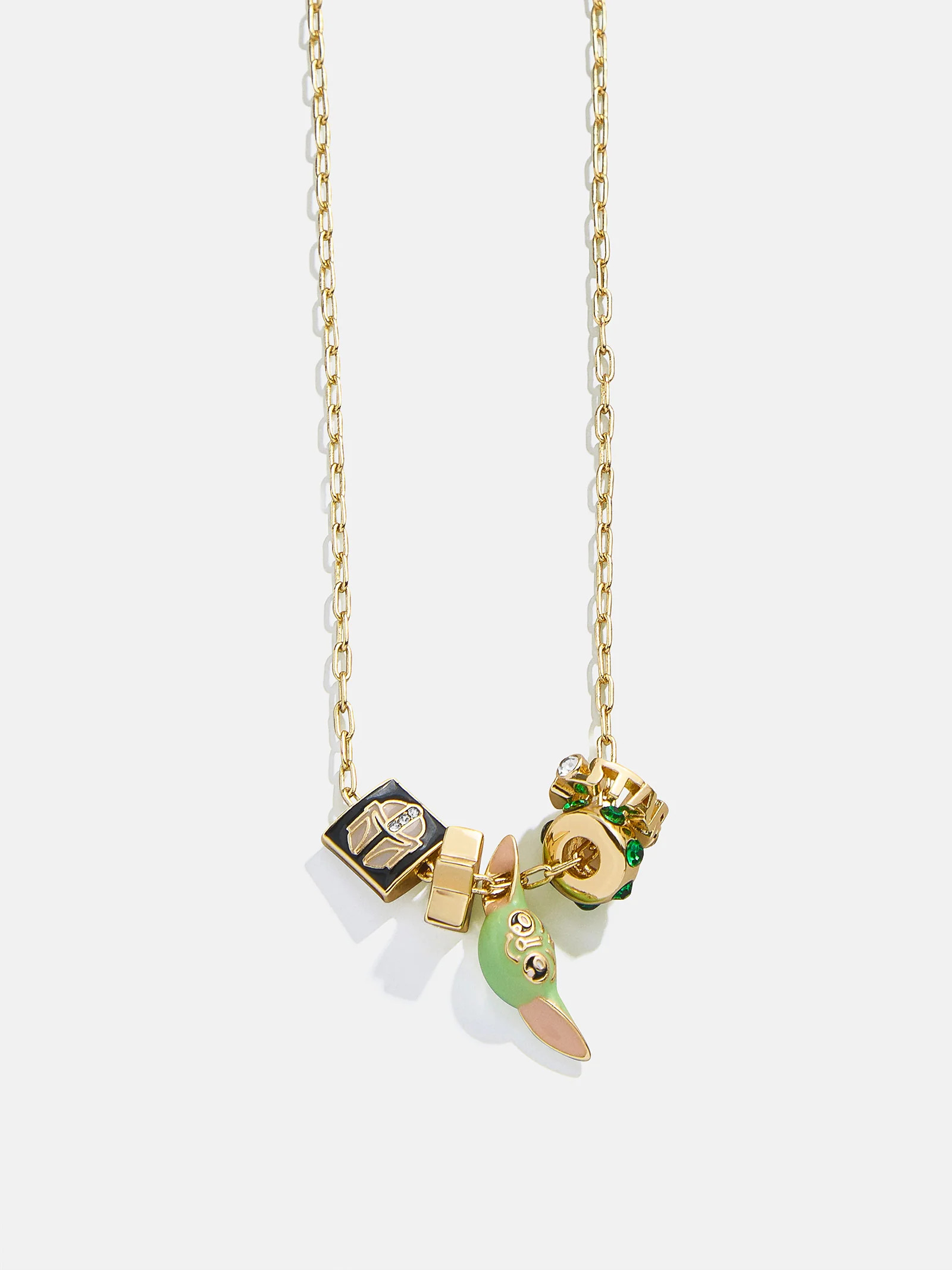 STAR WARS™ GROGU™ Charm Necklace - Gold/Green | BaubleBar