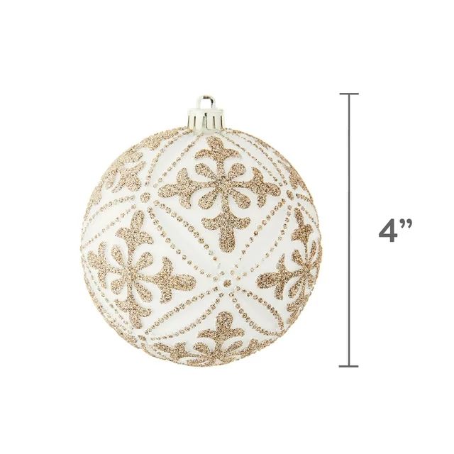 Champagne & White Shatterproof Christmas Ornaments, 9 Count, by Holiday Time | Walmart (US)