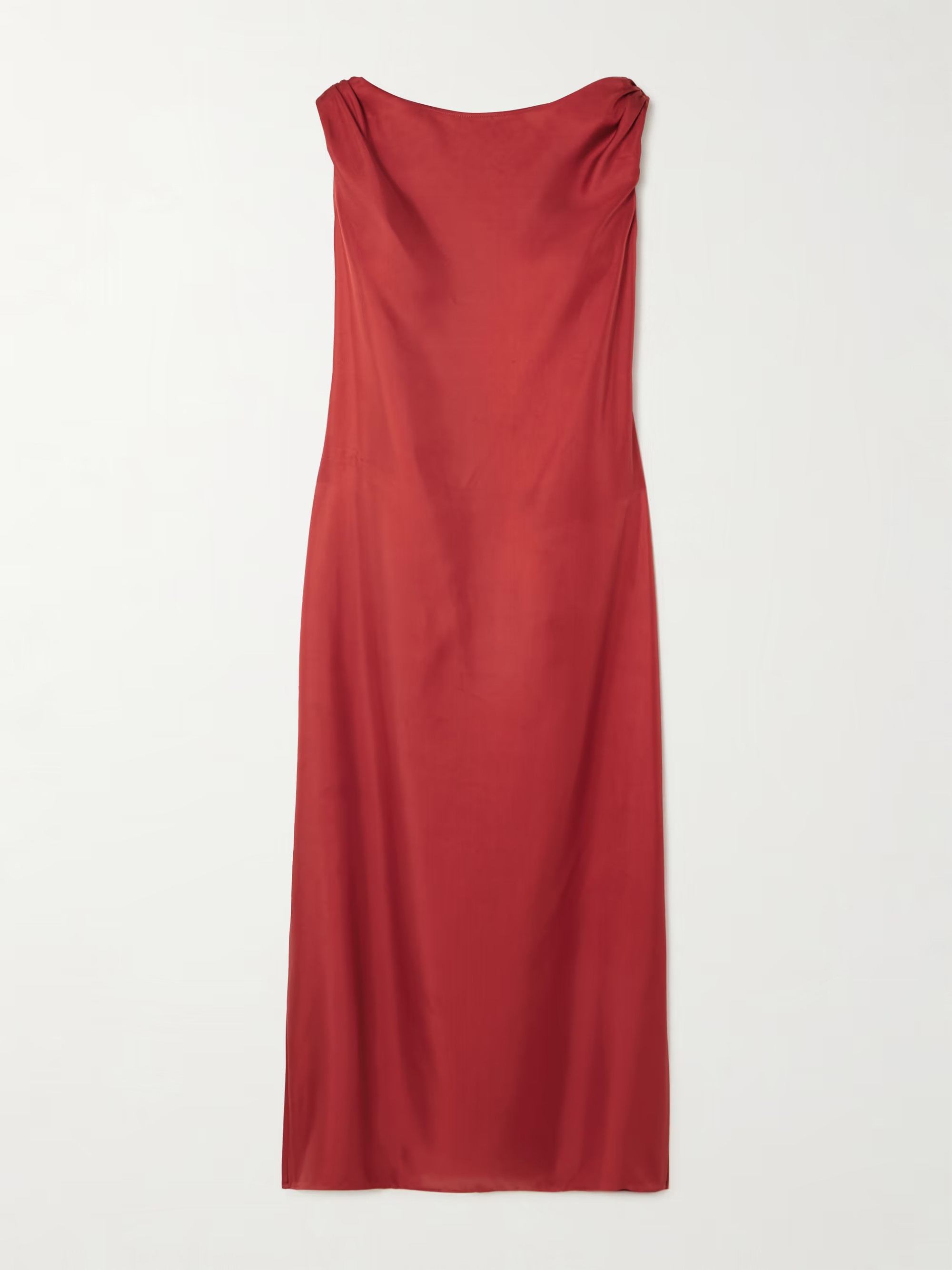 Moun knotted draped silk-twill midi dress | NET-A-PORTER (UK & EU)