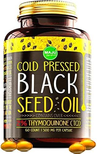 MAJU's Black Seed Oil Capsules - Cold Pressed, 2% Thymoquinone, 100% Turkish Black Cumin Nigella ... | Amazon (US)