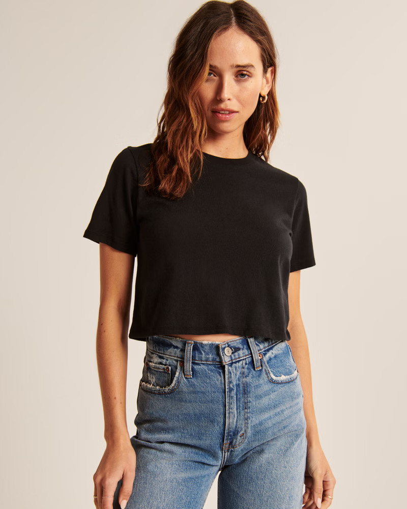 Women's Classic Crop Tee | Women's Tops | Abercrombie.com | Abercrombie & Fitch (US)